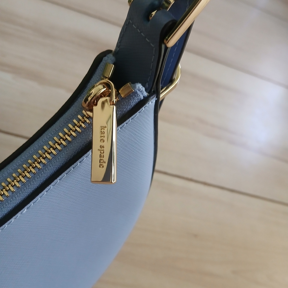 Kate Spade Madison Saffiano Leather Blue Crescent Shoulder/Crossbody Bag NWOT - Picture 3 of 12